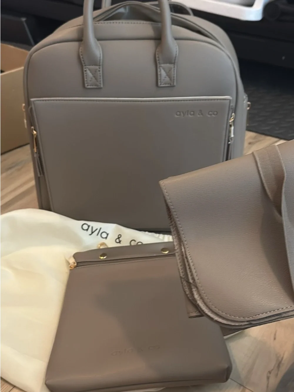 Taupe Men’s Travel Backpack Set
